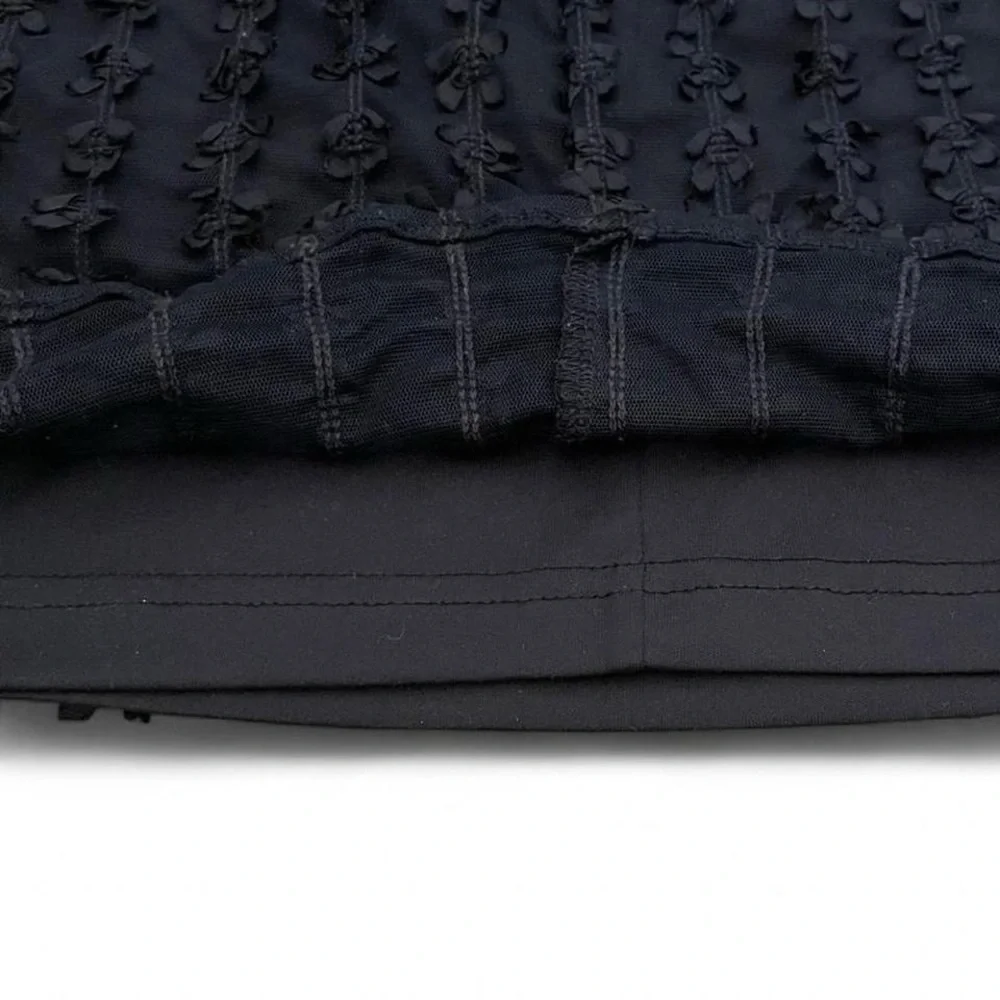 Betsey Johnson Black Textured Midi Slip Dress - Picture 3 of 7